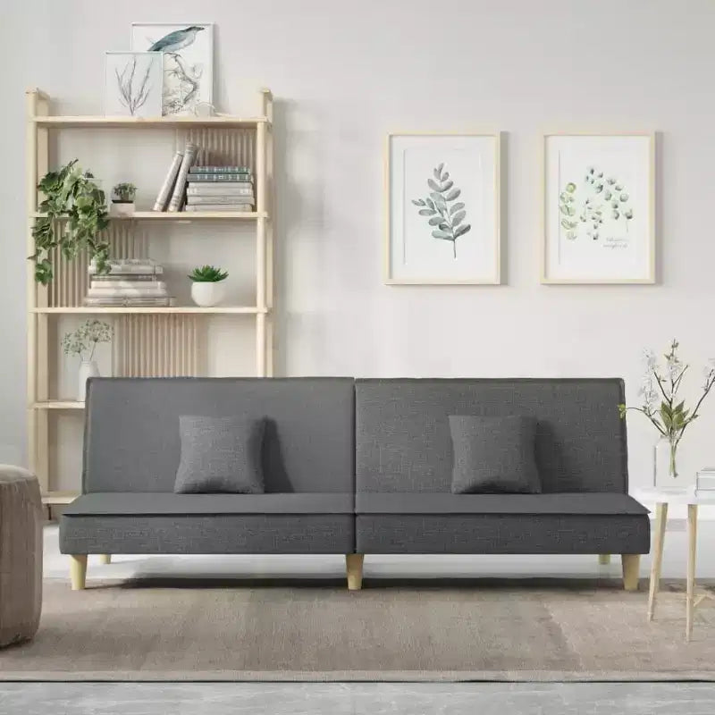 vidaXL Divano letto in tessuto grigio scuro (100% poliestere), compensato, schiuma Standard
