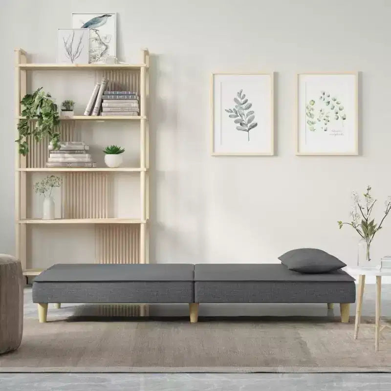vidaXL Divano letto in tessuto grigio scuro (100% poliestere), compensato, schiuma Standard