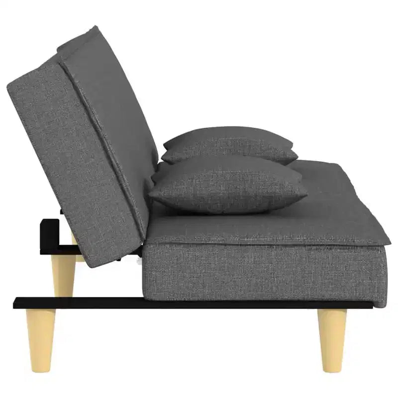 vidaXL Divano letto in tessuto grigio scuro (100% poliestere), compensato, schiuma Standard