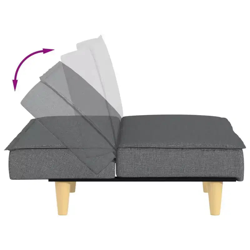 vidaXL Divano letto in tessuto grigio scuro (100% poliestere), compensato, schiuma Standard