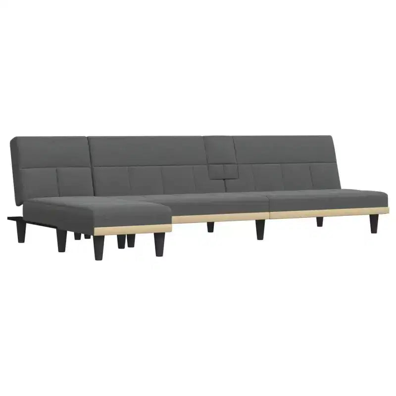 vidaXL L-shaped Sofa Bed Dark Grey