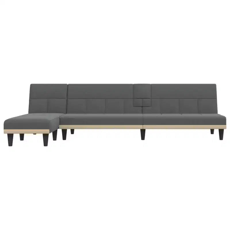 vidaXL Canapé-lit d'angle Gris foncé