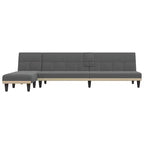 vidaXL Canapé-lit d'angle Gris foncé