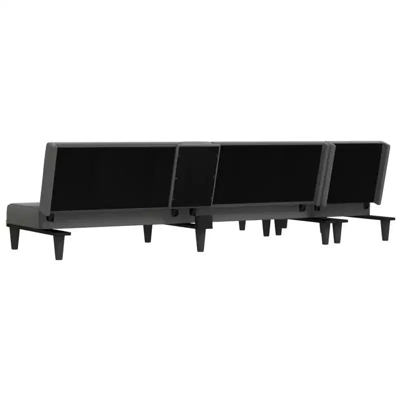 vidaXL Canapé-lit d'angle Gris foncé