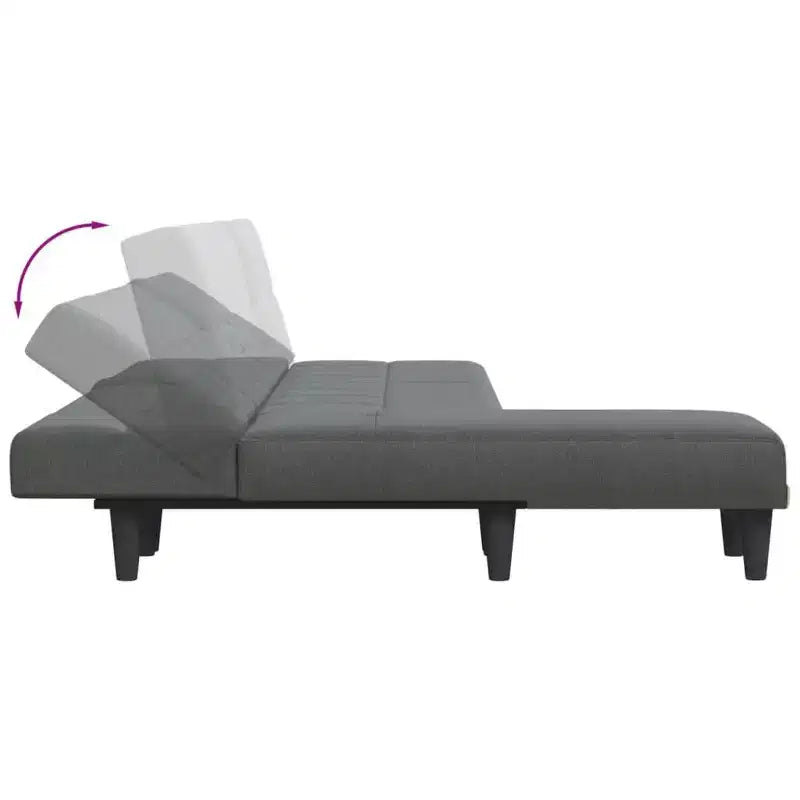 vidaXL Canapé-lit d'angle Gris foncé