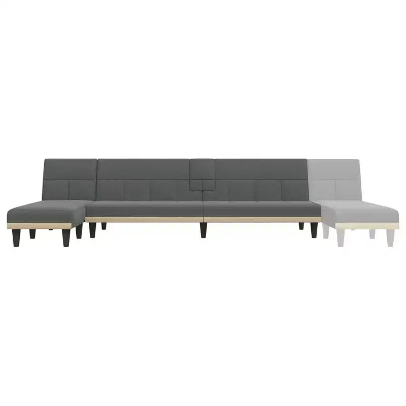 vidaXL Canapé-lit d'angle Gris foncé