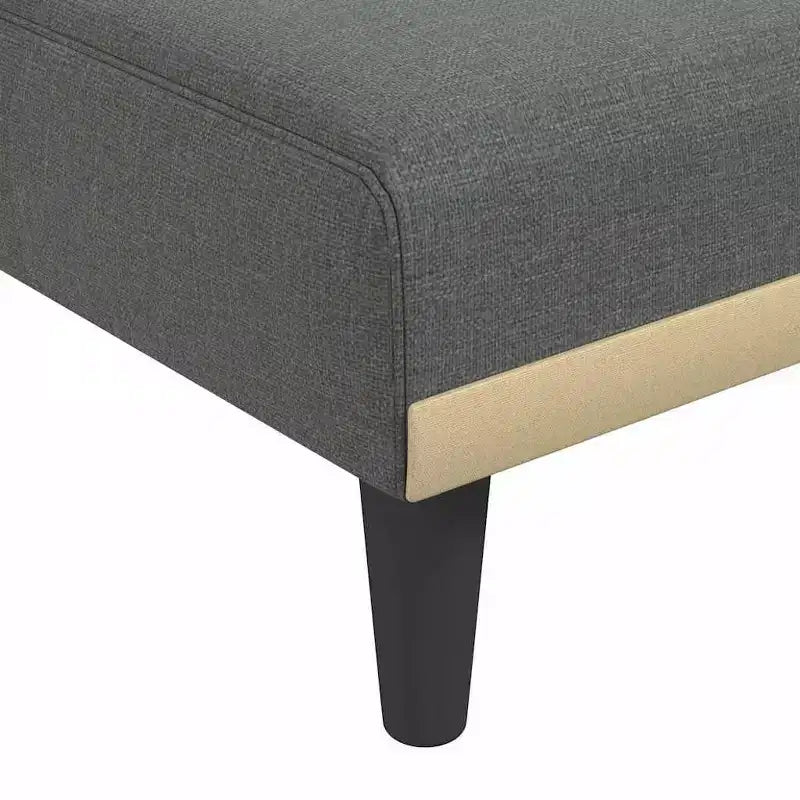 vidaXL Canapé-lit d'angle Gris foncé