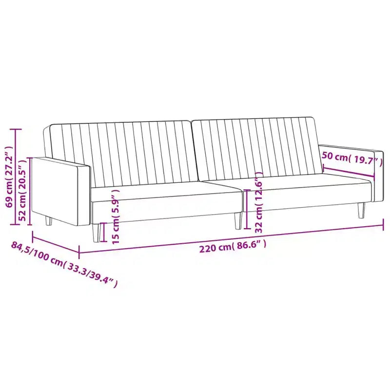 vidaXL Divano letto a 2 posti in velluto blu - Divanetto trasformabile per soggiorno, dormitorio, ufficio - Letto imbottito con struttura in legno, misura singola