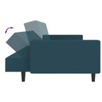 vidaXL Divano letto a 2 posti in velluto blu - Divanetto trasformabile per soggiorno, dormitorio, ufficio - Letto imbottito con struttura in legno, misura singola