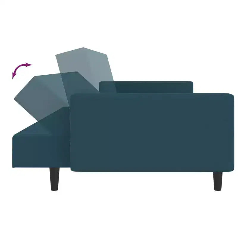 vidaXL Divano letto a 2 posti in velluto blu - Divanetto trasformabile per soggiorno, dormitorio, ufficio - Letto imbottito con struttura in legno, misura singola