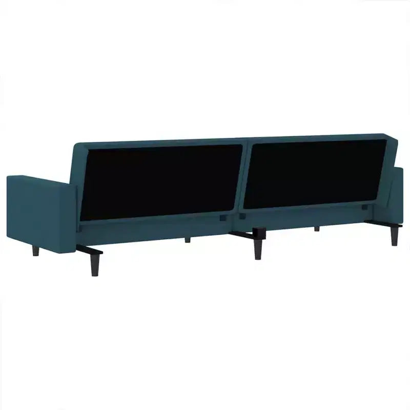 vidaXL Divano letto a 2 posti in velluto blu - Divanetto trasformabile per soggiorno, dormitorio, ufficio - Letto imbottito con struttura in legno, misura singola
