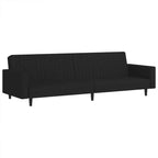 vidaXL Sofa Bed Light grey Velvet (100% polyester), wood, plastic Large