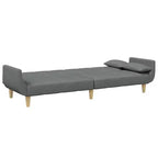 vidaXL Canapé-lit gris foncé Polyester, bois, plastique, mousse 2 places