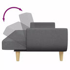 vidaXL Canapé-lit gris foncé Polyester, bois, plastique, mousse 2 places