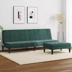 vidaXL Canapé-lit 2 places pliable en velours vert foncé, bois, mousse, plastique