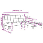 vidaXL Canapé-lit 2 places pliable en velours vert foncé, bois, mousse, plastique