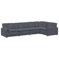 vidaXL Modular Sofa Dark Grey Velvet (100% polyester) L-shaped Modular