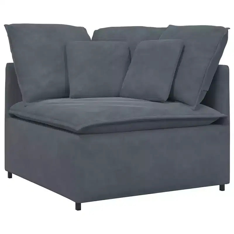 Set divani modulari vidaXL - Velluto grigio scuro - Mobili moderni per soggiorno e salotto - Struttura in metallo e legno - 157,5 x 78,7 - Uso interno