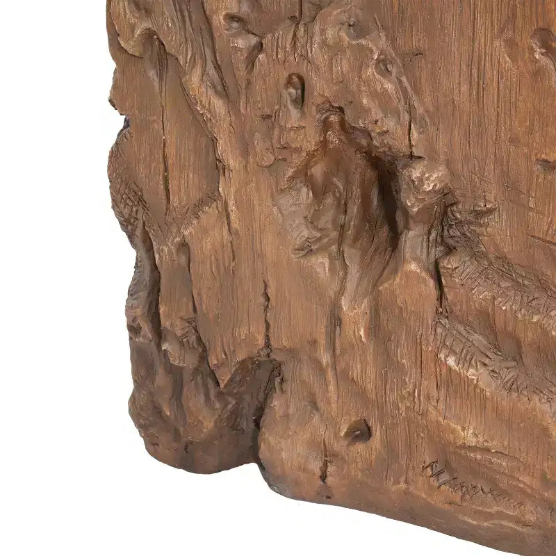 Tavolino da esterno Christopher Knight Home Kuki in cemento leggero a forma di tronco rustico