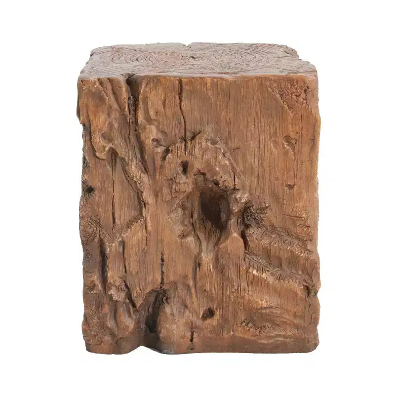 Tavolino da esterno Christopher Knight Home Kuki in cemento leggero a forma di tronco rustico