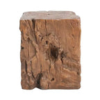 Tavolino da esterno Christopher Knight Home Kuki in cemento leggero a forma di tronco rustico