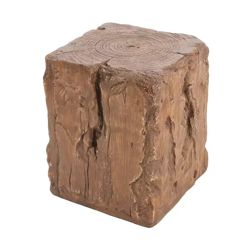 Tavolino da esterno Christopher Knight Home Kuki in cemento leggero a forma di tronco rustico