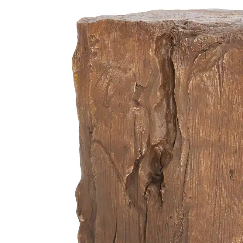 Tavolino da esterno Christopher Knight Home Kuki in cemento leggero a forma di tronco rustico