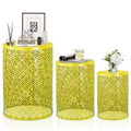 Karl Home Outdoor Yellow Round Metal Stackable Side TableSet of 3