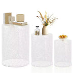 Karl Home Outdoor White Round Metal Stackable Side TableSet of 3