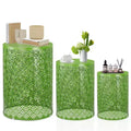 Karl Home Outdoor Green Round Metal Stackable Side TableSet of 3