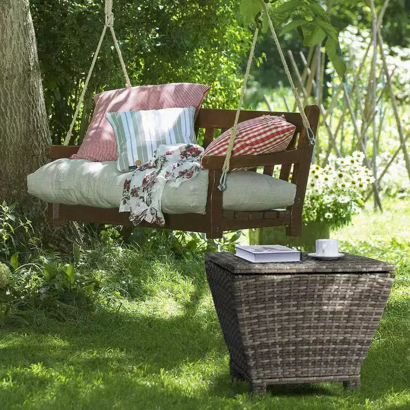 Table d'appoint carrée grise Karl Home Patio