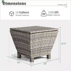 Table d'appoint carrée grise Karl Home Patio