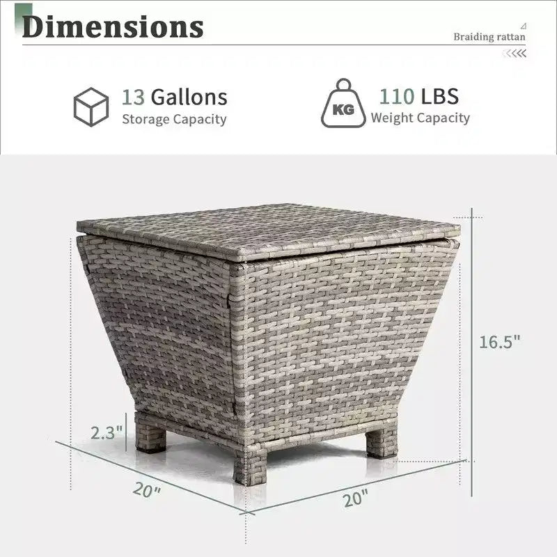 Table d'appoint carrée grise Karl Home Patio