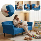Canapé-lit futon convertible GustoWave 89 - Dossier et accoudoirs réglables pour salon, chambre ou appartement