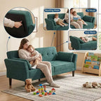 Canapé-lit futon convertible GustoWave 89 - Dossier et accoudoirs réglables pour salon, chambre ou appartement