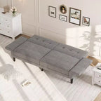 Canapé-lit futon convertible GustoWave 89 - Dossier et accoudoirs réglables pour salon, chambre ou appartement