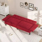 Canapé-lit futon convertible GustoWave 89 - Dossier et accoudoirs réglables pour salon, chambre ou appartement