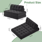 GustoWave Canapé-Lit Pliant 203 cm avec Oreiller, Futon Canapé-Lit, Matelas Pliable Support Dorsal, Canapé Portable Pliant, Velours Côtelé