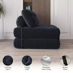 GustoWave Canapé-Lit Pliant 203 cm avec Oreiller, Futon Canapé-Lit, Matelas Pliable Support Dorsal, Canapé Portable Pliant, Velours Côtelé
