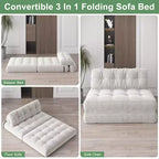 GustoWave Canapé-Lit Pliant 203 cm avec Oreiller, Futon Canapé-Lit, Matelas Pliable Support Dorsal, Canapé Portable Pliant, Velours Côtelé
