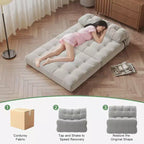 GustoWave Canapé-Lit Pliant 203 cm avec Oreiller, Futon Canapé-Lit, Matelas Pliable Support Dorsal, Canapé Portable Pliant, Velours Côtelé