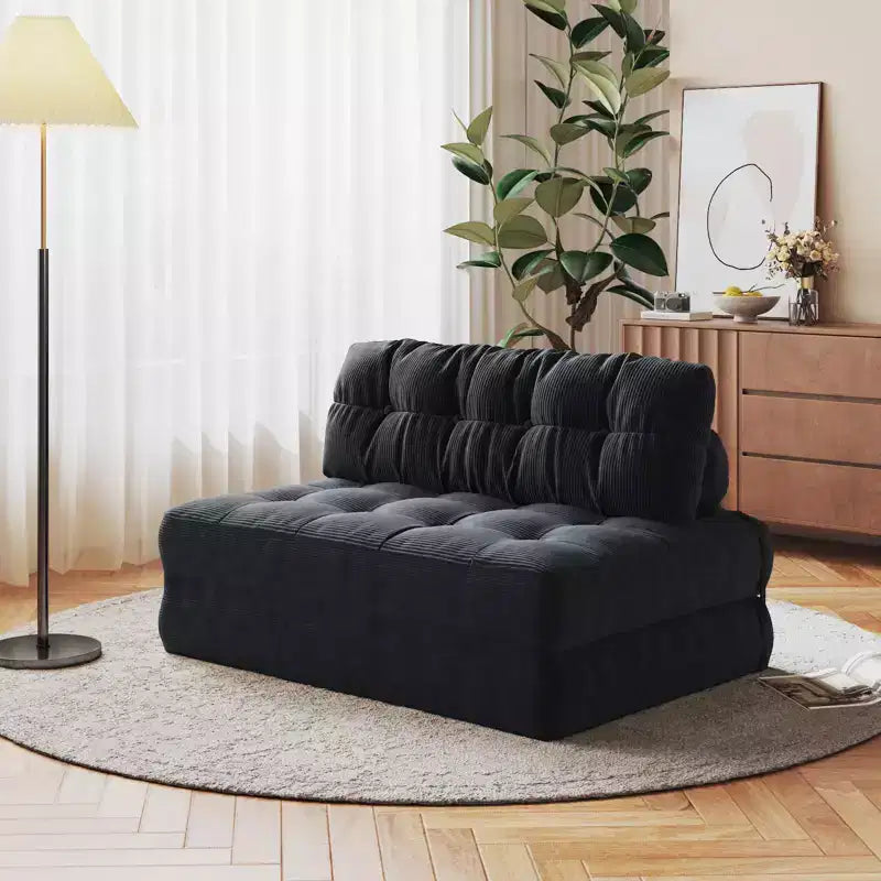 GustoWave Divano letto pieghevole da 80'' con cuscino, Futon, Materasso pieghevole di supporto lombare, Divano pieghevole portatile, Corduroy