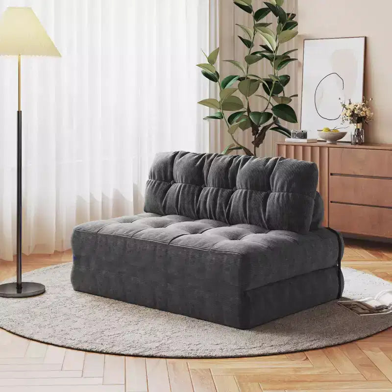 GustoWave Divano letto pieghevole da 80'' con cuscino, Futon, Materasso pieghevole di supporto lombare, Divano pieghevole portatile, Corduroy