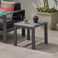 GDFStudio Crested Bay Outdoor Aluminum and Tempered Glass Side Table