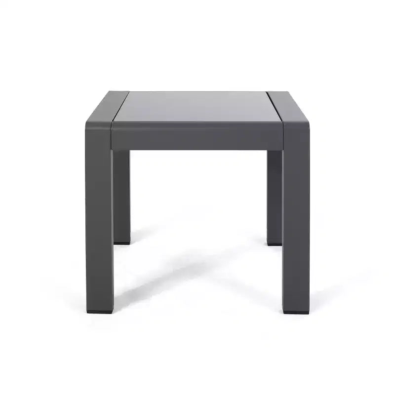 Table d'appoint GDFStudio Crested Bay d'extérieur en aluminium et verre trempé