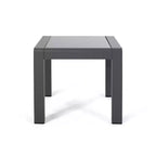Table d'appoint GDFStudio Crested Bay d'extérieur en aluminium et verre trempé