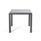 Table d'appoint GDFStudio Crested Bay d'extérieur en aluminium et verre trempé
