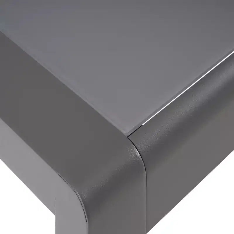 Table d'appoint GDFStudio Crested Bay d'extérieur en aluminium et verre trempé