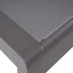 Table d'appoint GDFStudio Crested Bay d'extérieur en aluminium et verre trempé