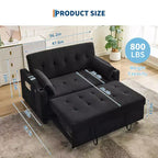 Canapé-lit convertible Futon GustoWave, Causeuse gigogne en velours côtelé pour petits espaces, Meuble canapé compact 3 en 1